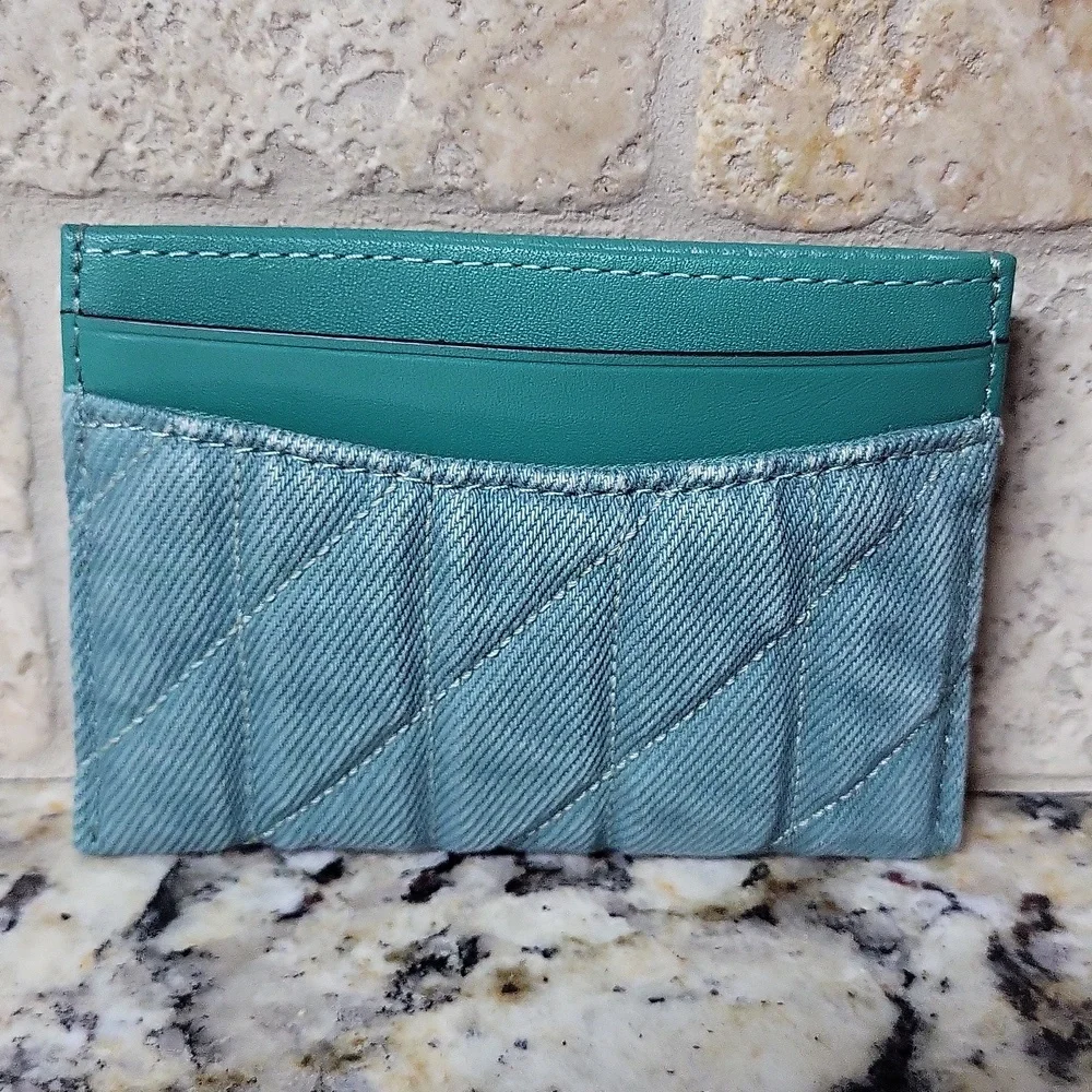 Coach Denim Essential Green Card Case
